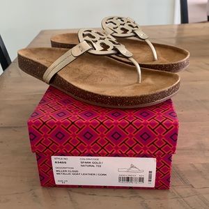 Tory Burch Miller Cloud Spark Gold sandals - New!